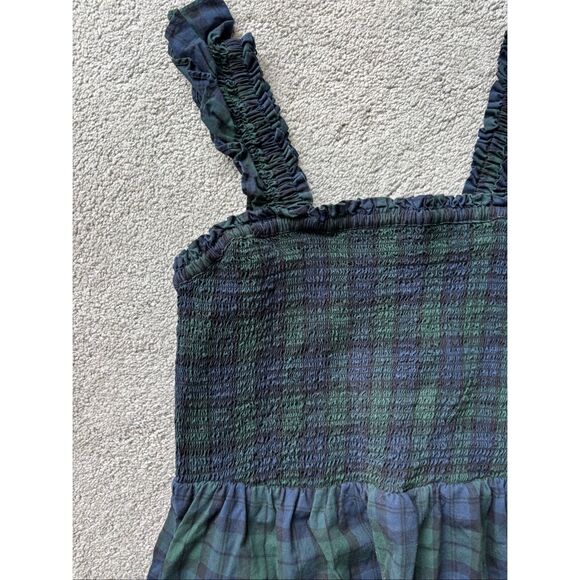 J. Crew Factory Tartan Plaid Midi Dress - Navy and Forest - Picture 3 of 6
